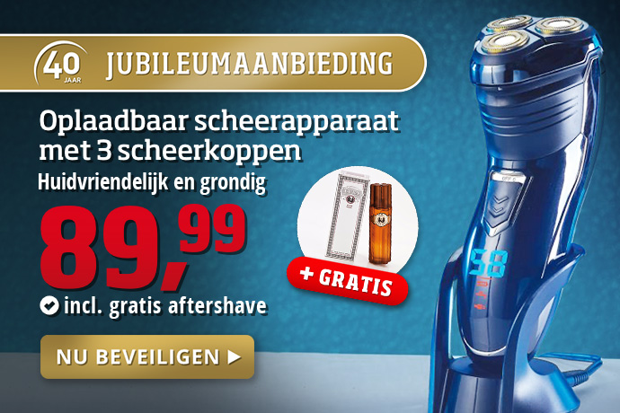 Jubileum aanbieding - Oplaadbaar scheerapparaat