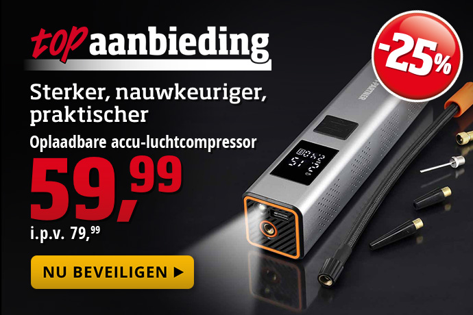 Topaanbieding - Oplaadbare accu-luchtcompressor