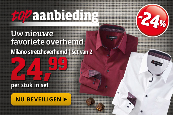 Topaanbieding - Milano stretchoverhemd