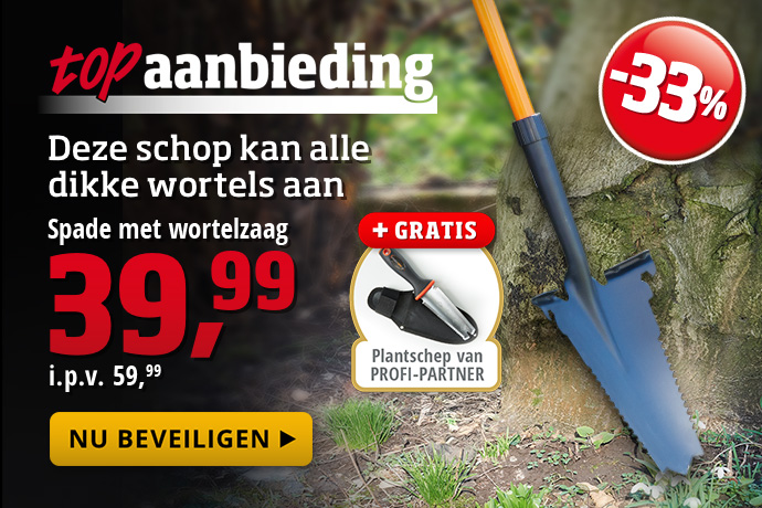 Topaanbieding - Spade met wortelzaag