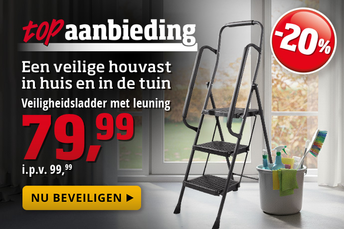 Topaanbieding - Veiligheidsladder met leuning
