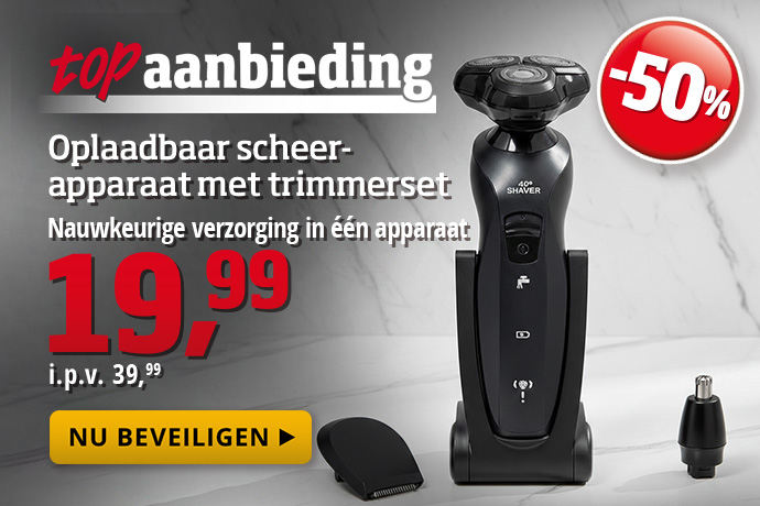 Topaanbieding - Oplaadbaar scheerapparaat met trimmerset