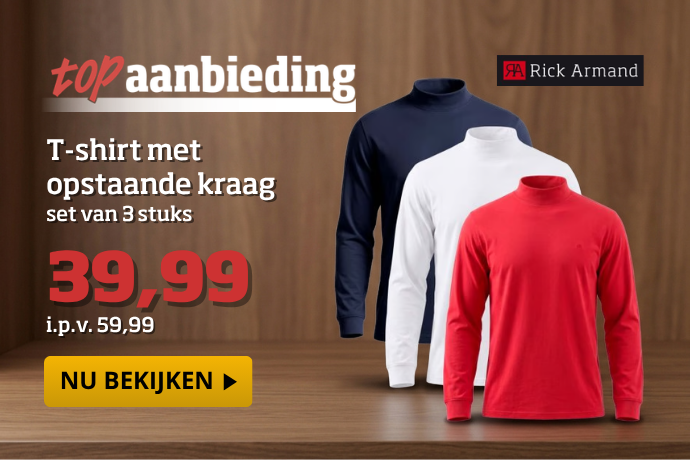 Topaanbieding - T-shirt met opstaande kraag, set van 3 stuks