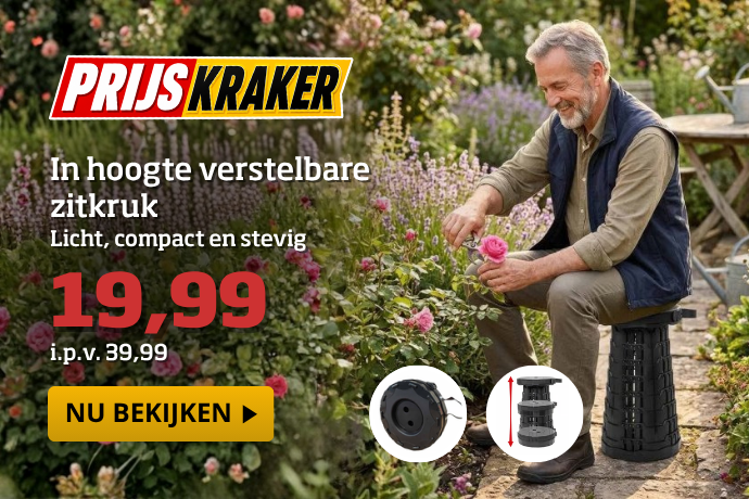 Prijs kraker - In hoogte verstelbare zitkruk