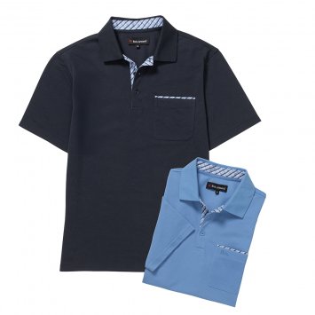 Poloshirt met contrastdetails in dubbelpack