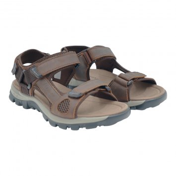 Extra lichte klittenbandsandaal van leer