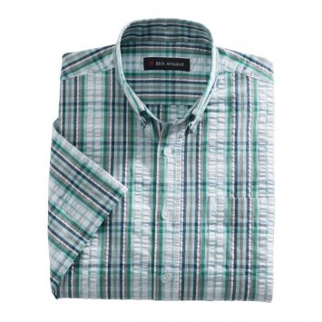 Geruit seersucker-overhemd