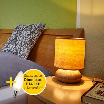 Touch-lamp in hout-decor