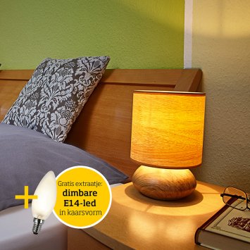 Touch-lamp in hout-decor