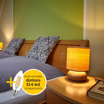 Touch-lamp in hout-decor