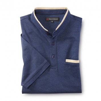 Piquéshirt met mao-kraag