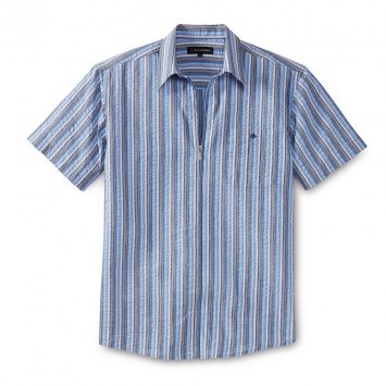 Seersuckeroverhemd met een ritssluiting