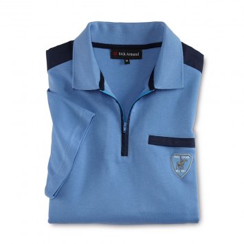 Interlock-shirt met ritskraag