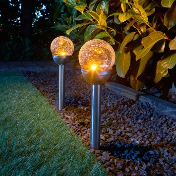 Glazen solarlamp Set van 2 stuks