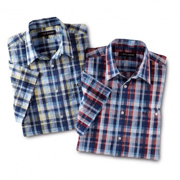 Geruit seersucker overhemd