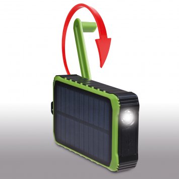 Solar-oplader met zwengel