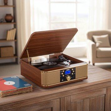 Retro-platenspeler met DAB+