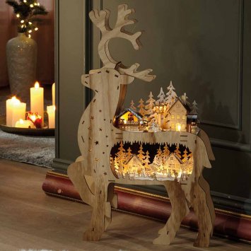 Grote verlichte rendier