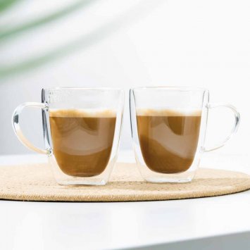 Dubbelwandig koffieglas, set van 2