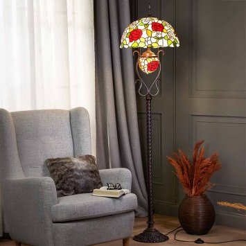 Staande lamp "Rozen" in Tiffany-stijl