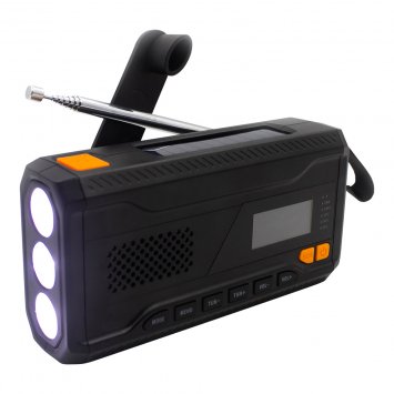 DAB+-radio met handmatige oplader en zonne-energie