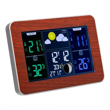 Draadloos weerstation in houtlook