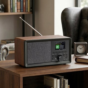 Retro DAB+-radio in houtlook