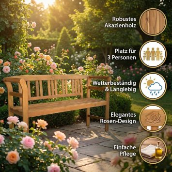 Bank in de rozentuin