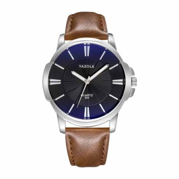 Herenhorloge met zwarte leren band