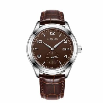 Herenhorloge met leren band