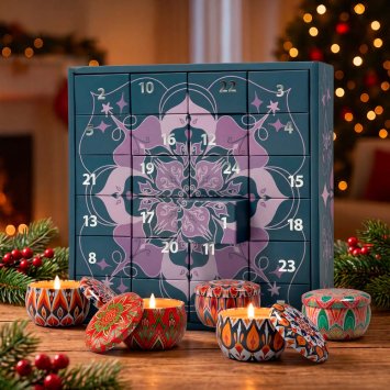 Adventskalender met mini-geurkaarsjes