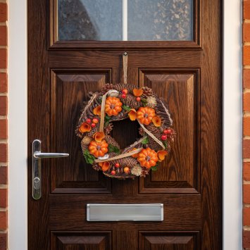 Herfstkrans voor aan de deur