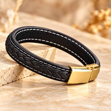 Heren leren armband
