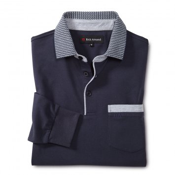 Piqué-shirt met lange mouwen