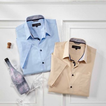 Stretch-overhemd met contrasten