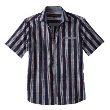 Overhemd van seersucker met rits