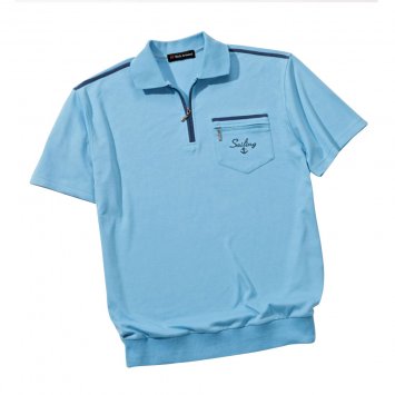 Heren comfort poloshirt, Aqua