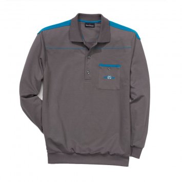 Polo lange mouwen,donker grijs