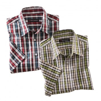 Seersucker ruit overhemd