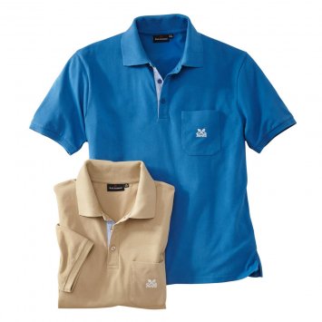 Microfiber-poloshirt in set van 2