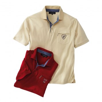 Interlockshirt met contrasterende kraag