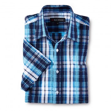 Sportief seersucker-overhemd