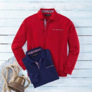 Piquéshirt met lange mouwen