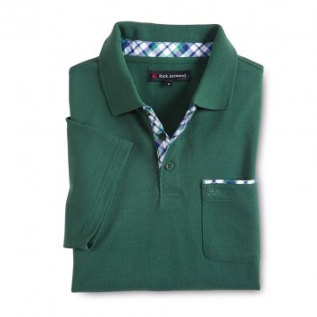 Poloshirt met contrastbeleg Set van 2 stuks