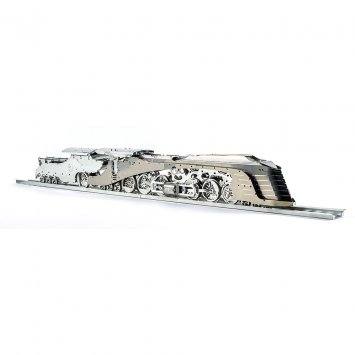 Metalen model ’stoomlocomotief met tender’
