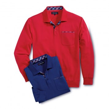 Piqué-overhemd met lange mouwen