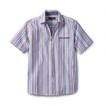 Overhemd van seersucker met ritssluiting