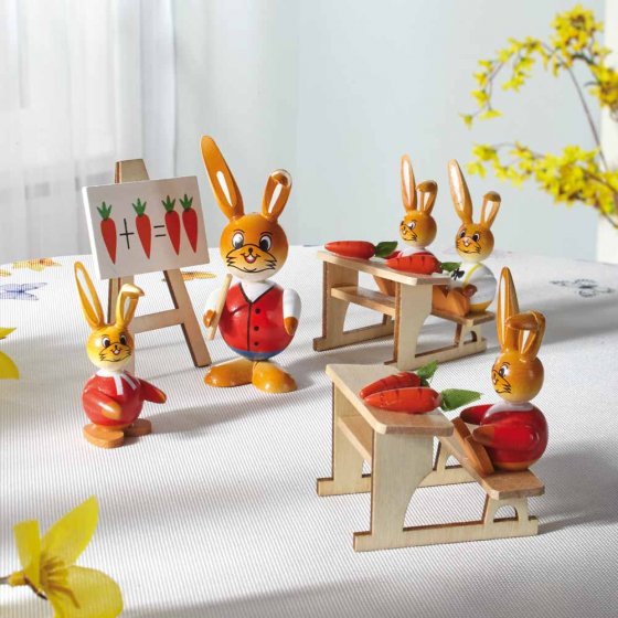 Houten konijnenschool 