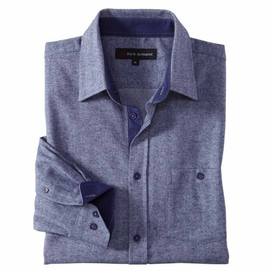 Modern flanellen overhemd 3XL (47/48) | Blauw