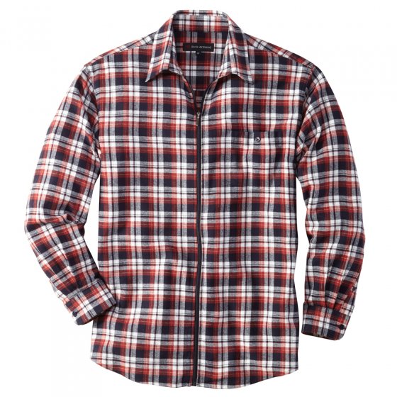 Flanellen overhemd met rits 3XL (47/48) | Rood